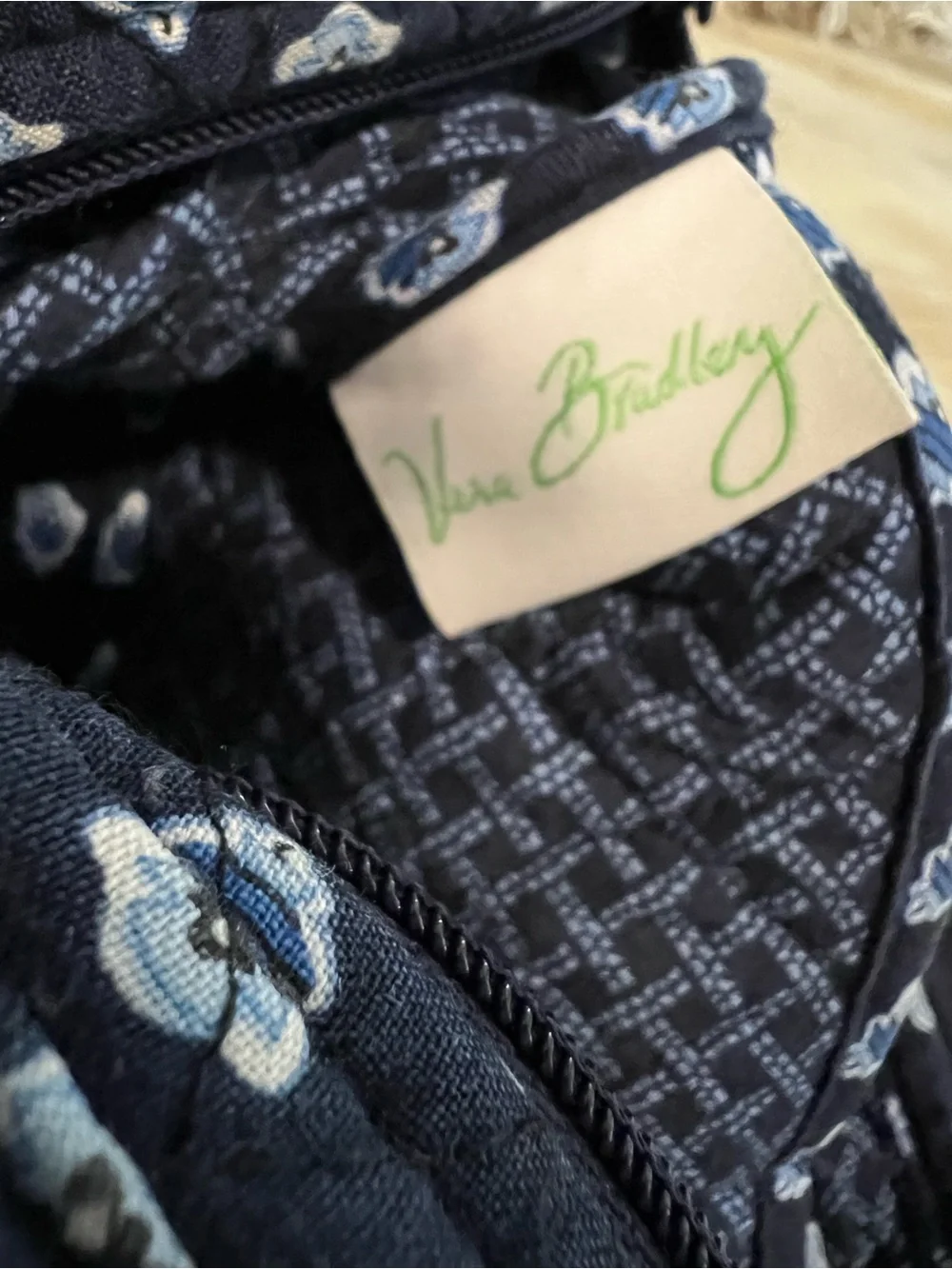 Vintage VERA BRADLEY Nantucket Navy 2005 Spectator Bag USA Blue White Y2K